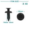 ACROPIX 40pcs Plastic Rivets Fender Fastener Fixing Clips Universal 6mm Diameter Hole Black