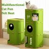 2 Floors/3 Floors Cat House All-in-one Cat Bed Creative Cat Castle House  Cat Sleeping/scratching
