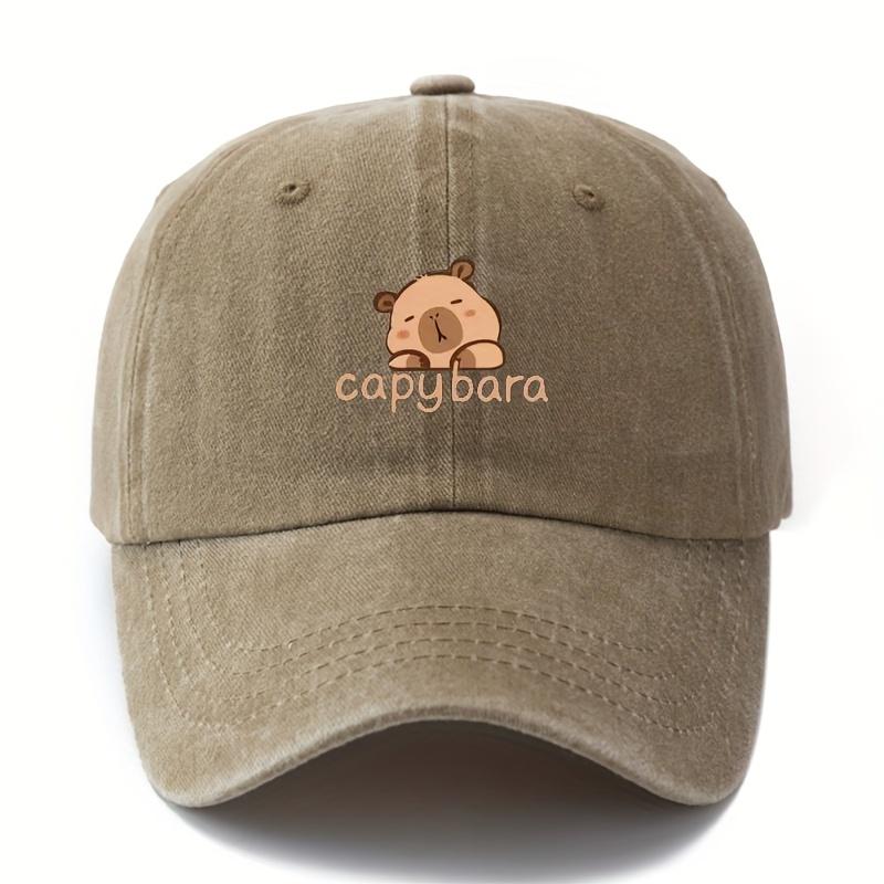 Unisex Capybara Hat Printed Baseball Cap Retro Washed Casual Outdoor Cap