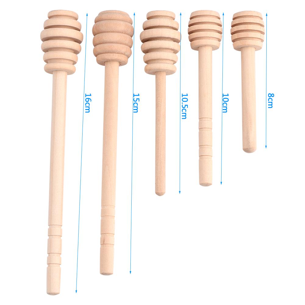 Wooden Honey Dipper 50Pcs/set Household Wooden Mini Jam Honey Dipper Jar Dispensing Collecting Stirring Rod Stick