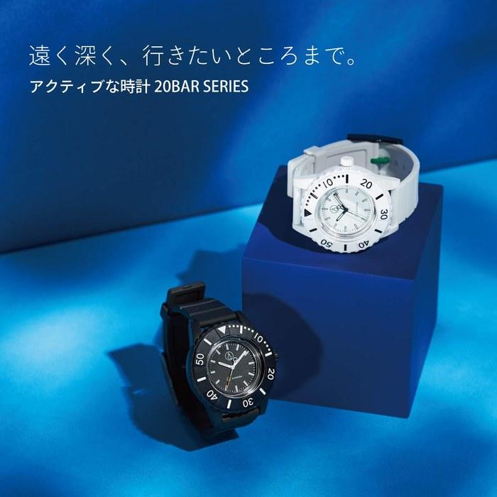 Q&Q SmileSolar Watch Solar Analog Divers Waterproof Polyurethane Strap RP30-002 Men's Black