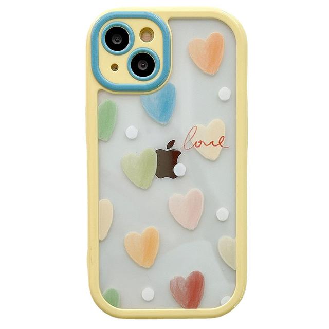 

Акриловый чехол для телефона с изображением сердца и улыбающегося лица для Iphone 13 11 12 14 Pro Max Xs Xr X 14 Plus, мягкий бампер, жесткая задняя крышка For iPhone 14 Plus