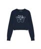 Nigaennikol Cashmere Butterfly Signature Crop Knit_Navy