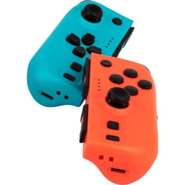 Joypady - Nintendo Switch a Switch OLED - KONIX - Výdrž 8 h - Funkce vibrací - Modrá a červená