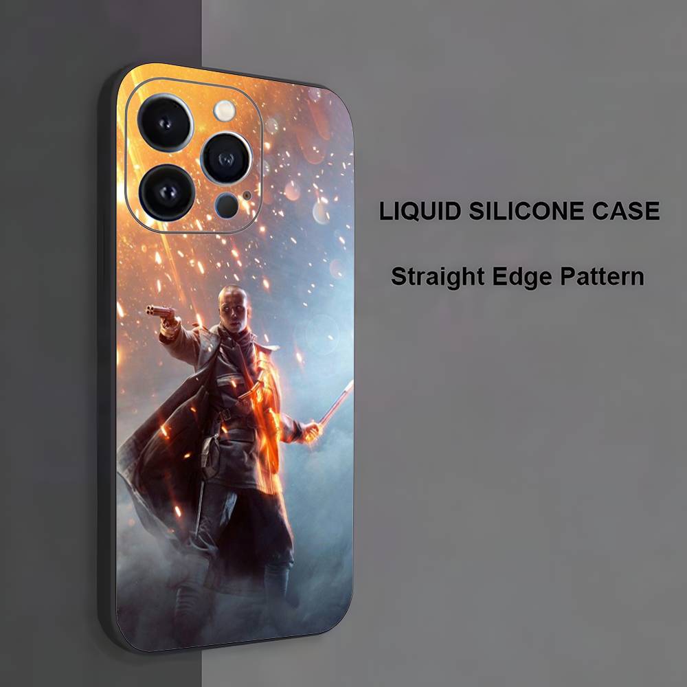 

B-Battlefield 6 Game Phone Case For iPhone 17,16,15,14,13,12,11 ,Pro Max,XS,X,XR,SE,Mini,8,7,Soft Silicone Black Cover iPhone16PROMAX