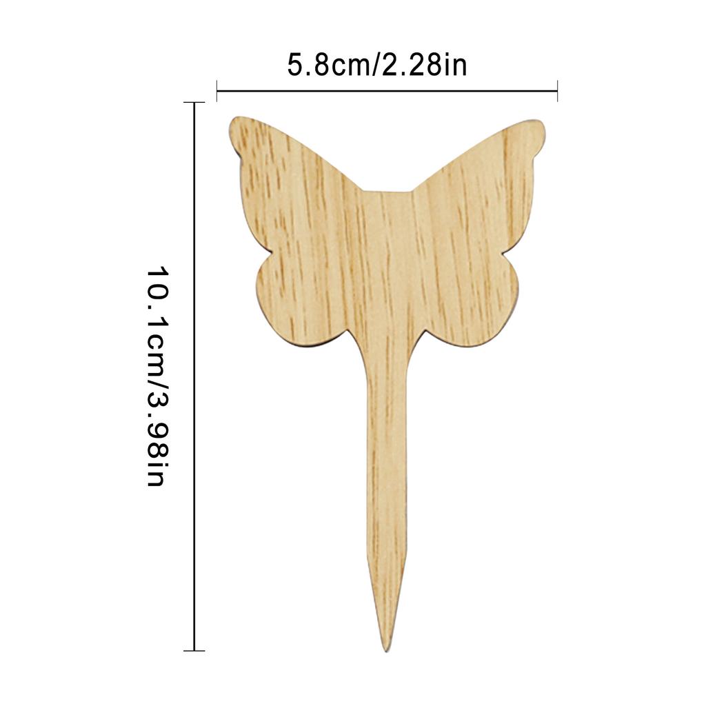 30Pcs Wooden Garden Markers Stakes Heart/Butterfly Shaped Plant Labels Herb And Vegetable Plant Tags Sticks For Indoor Flowerpot