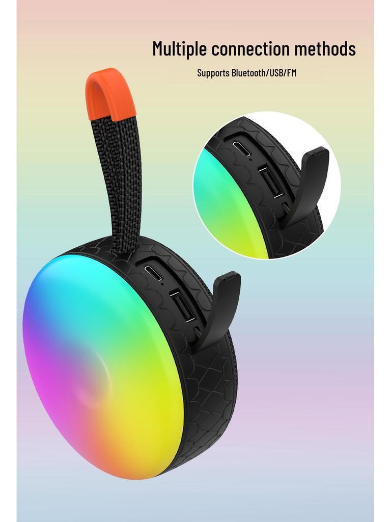 L-46 Portable Waterproof Bluetooth Speaker with Fabric Design, Mini Size, HIFI Sound, Sports-Ready, and Atmosphere Light