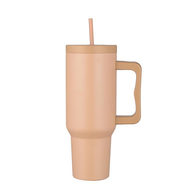 40 Oz Tumbler With Handle Straw Sealed And Leak-Proof Large Capacity Stainless Steel Coffee Cups Bottles Water Thermal Bottle