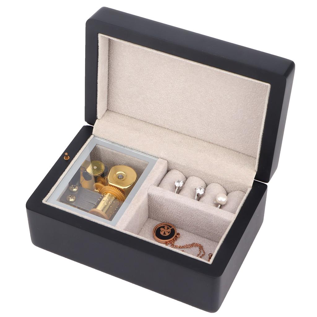 Pozytywka Innowacyjne Drewniane Pudełko Muzyczne do Przechowywania Biżuterii Ozdoba na Biurko Prezent Urodzinowy