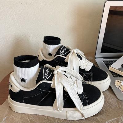 New Retro Canvas Shoes for Women Versatile Thick-soled Casual Board Shoes for Students