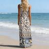 Sleeveless V Neck Floral Print Maxi Dress for Women Casual Bohemian Style Summer Long Sundress with Pockets