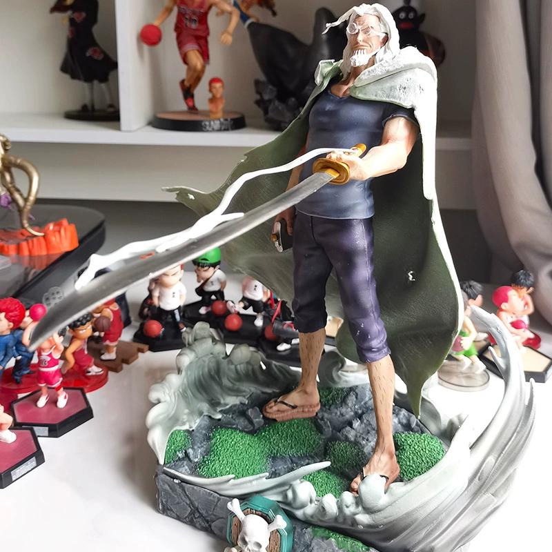 Silvers 32Cm Rayleigh Action Figures Model Kit Anime Peripheral Gk Toy Statue Holding Sword Desktop Ornament Boy Gift