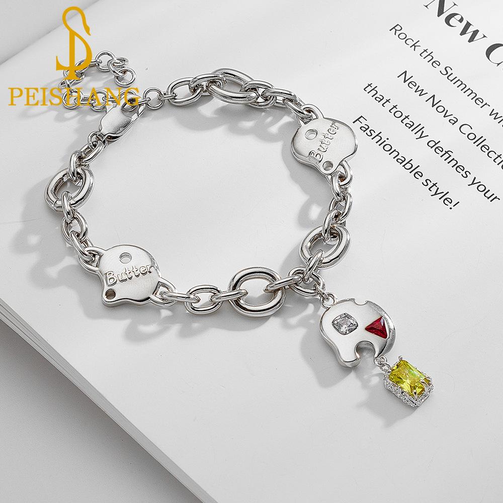 

Медный позолоченный светлый роскошный дизайн ниши с бриллиантами Цитрин Подвесной браслет Женская личность Сто Аксессуары для рук