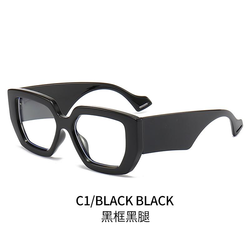 New Fashion Colorful Square Women Glasses Frame Clear Anti Blue Light Spring Hinge Wide Legs Eyewear Men Optical Polygon Frame