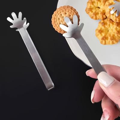 1 Stück Mini-Zange aus Edelstahl - Handförmiges Design, Mehrzweck für Eiswürfel, Zuckerstücke & BBQ