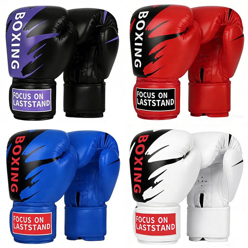 Boxing Gloves Men Women Kids Training Sparring Kickboxing Muay Thai Martial Arts PU Leather 6oz 8oz 10oz 12oz