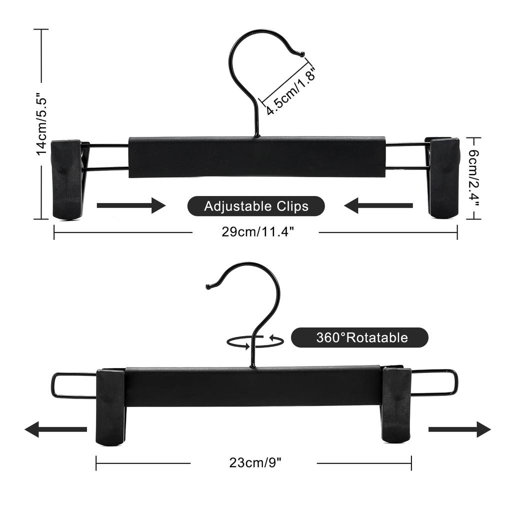 Pants Hangers with Adjustable Non-Slip Clips Anti-Rust Hanging Hook for Trouser,Skirts,Jeans,Clothes Hangers