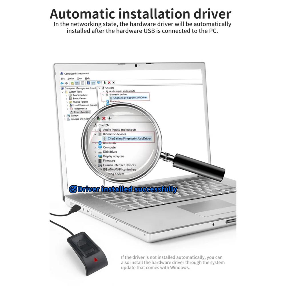 Home Office Sicherheit USB Fingerabdruckleser Bequemes USB-Fingerabdruckgerät Biometrischer Zugriff Bis zu 10 einzigartige Fingerabdrücke