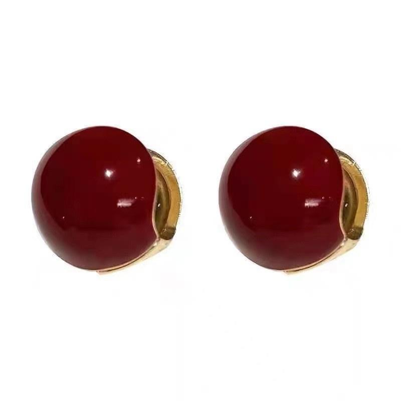 New Type Of Drop-oil Acacia Bean Ball Ear Button Earrings