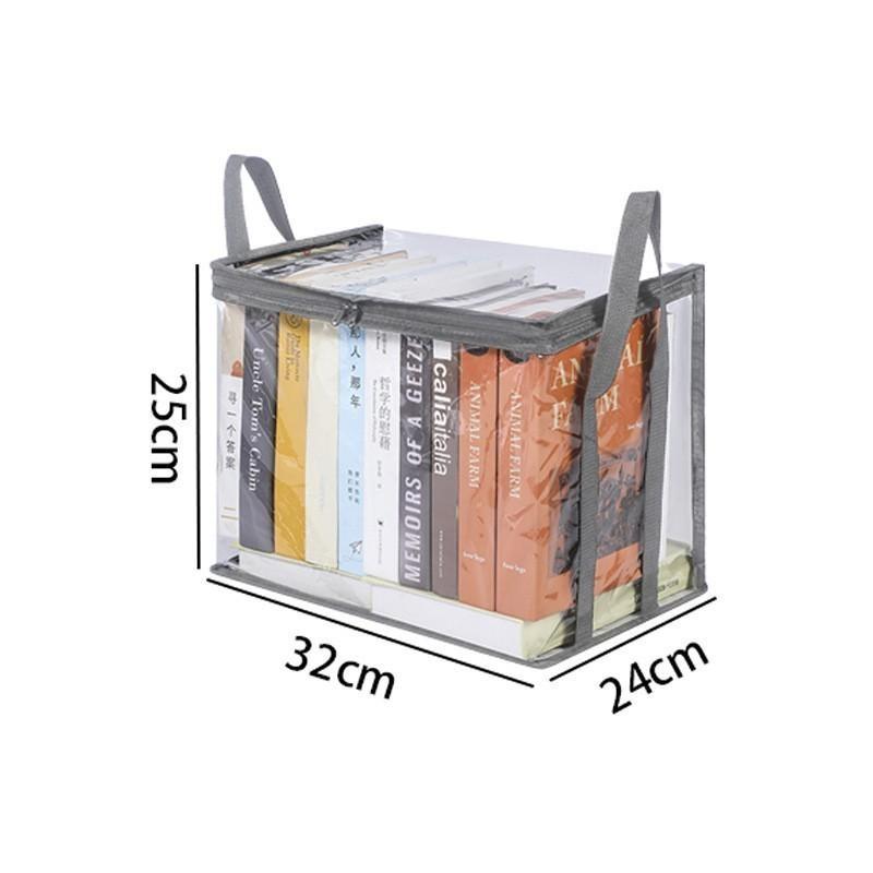 Waterproof PVC Book Storage Box Extra Thick Transparent Desk Organizer for Home Study Student Workspace 1PC