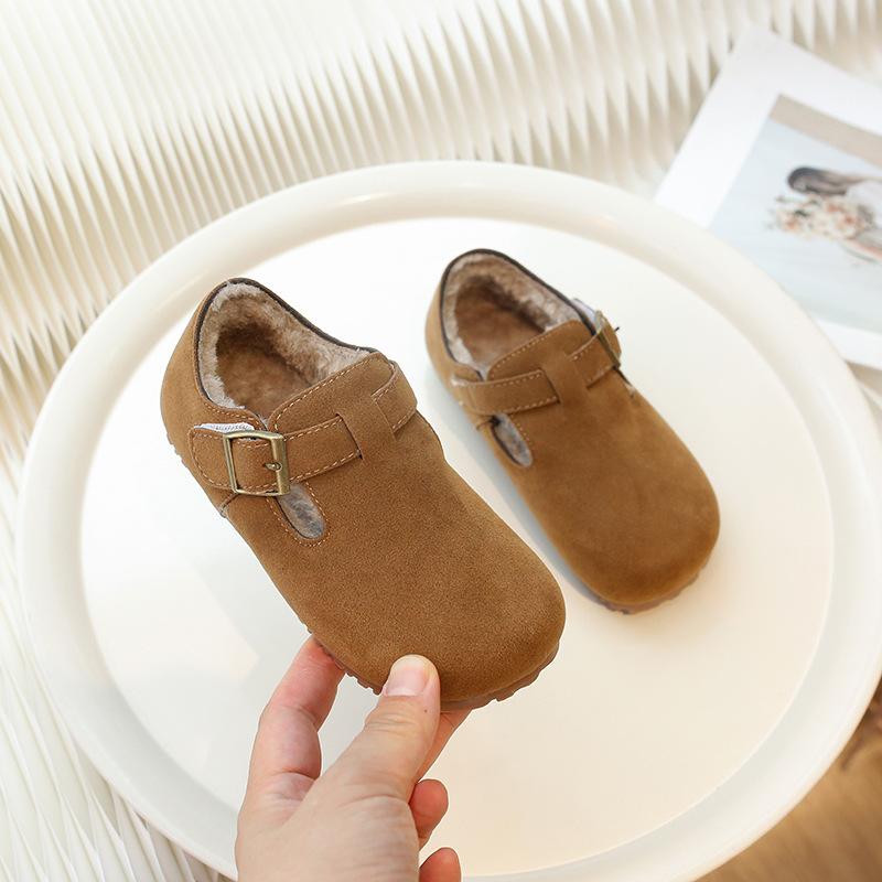 

Детские бокен обувь зимняя мягкая подошва для маленьких и средних детей девочки малыши теплые модные хлопковые туфли мальчики плюс бархатные туфли-горошки 30 Size 18.0cm коричневый