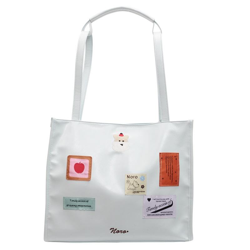 

Новый Рюкзак Модный Универсальный Вместительный Сумка-тоут Женский Милый Мультяшный Стикер Сумка через плечо синий