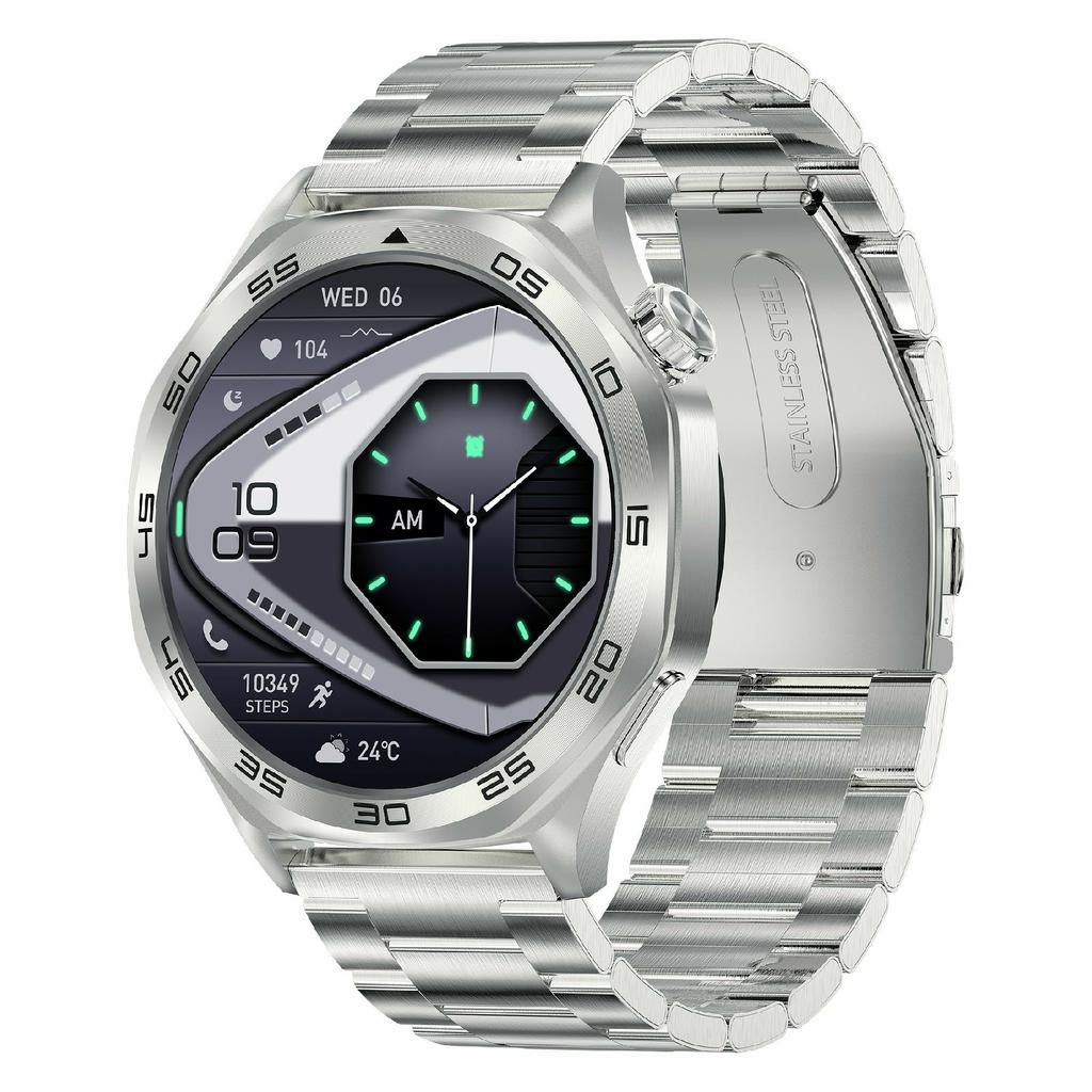 AK83 Multifunktions-Sportarmbanduhr Bluetooth-kompatibles Anrufen Gesundheitsmonitor Smartwatch, Stahlarmband