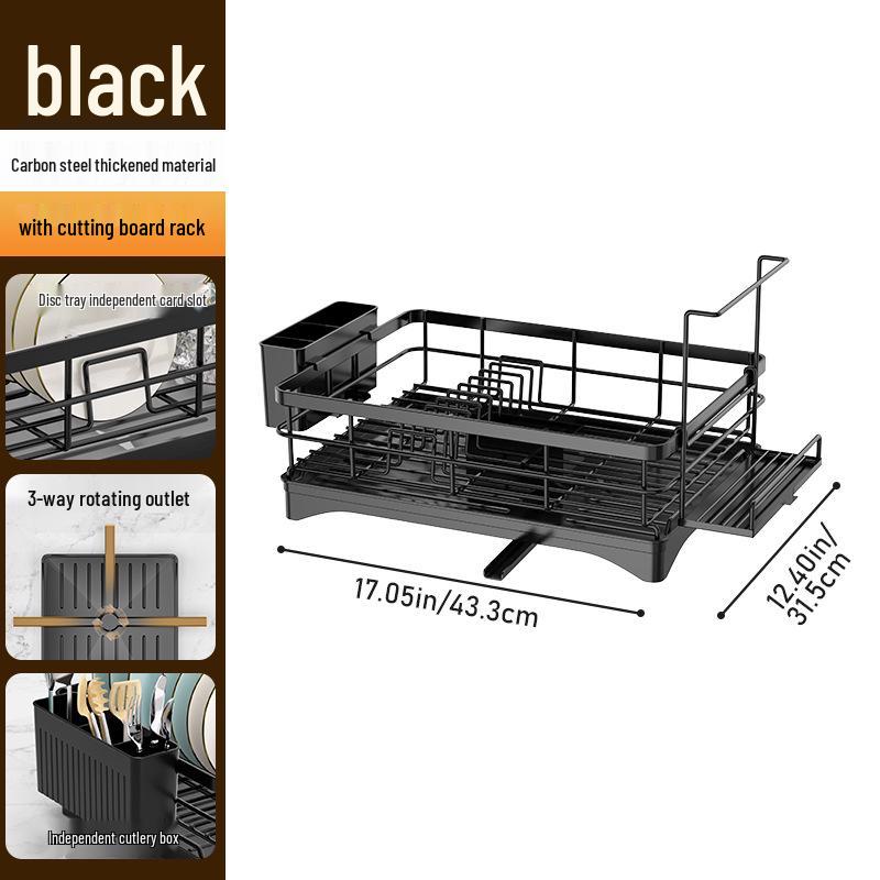Verbessertes Multifunktionales Küchengeschirrabtropfgestell für Spüle oder Arbeitsplatte