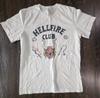T-shirt Grafica Bianca da Uomo Stranger Things Club Hellfire Taglia Media