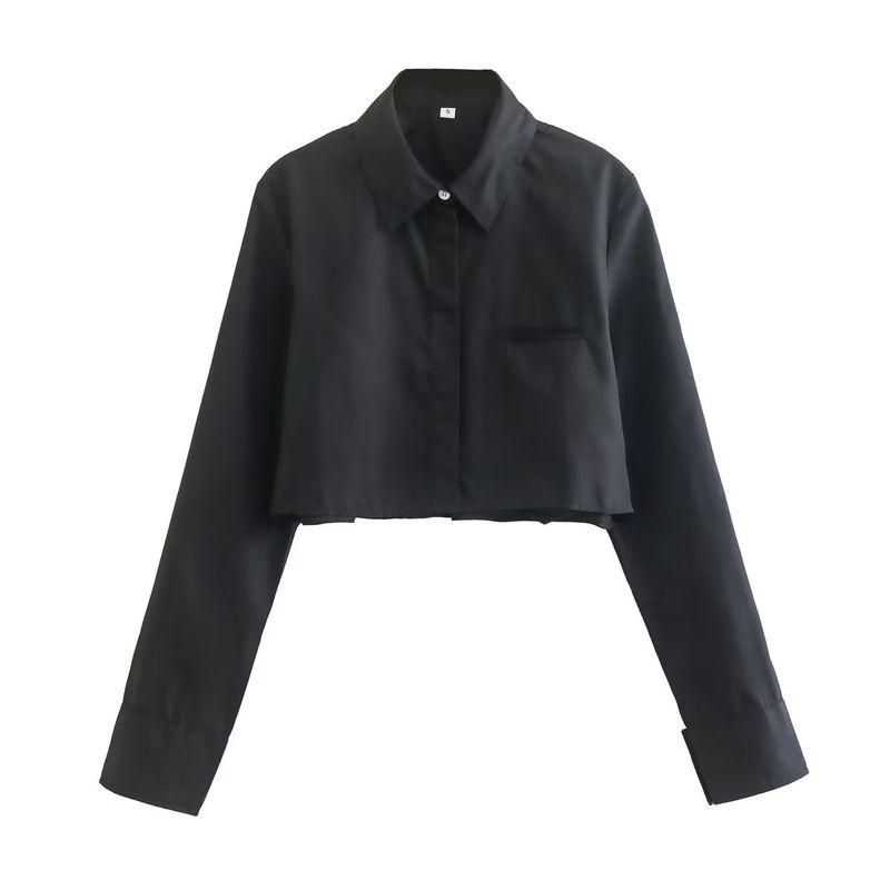 Kaslead Fashion Wind Short Lapels Long Sleeves Poplin
