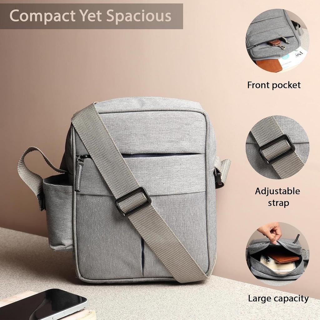 Water Resistance Side Bag - Travel Bag - Office Business Bag - Cross Body Bag - Messenger Bag - Sling Bag for Men and Women Adjustable Strap