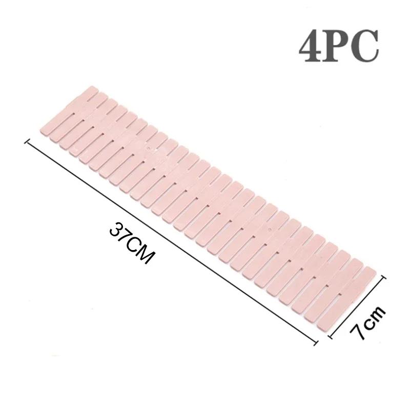 4Pcs Adjustable Drawer Divider Household Storage Combination Partition Makeup Sock Underwear Drawer Organizer Board of Cabinets