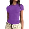 European and American Summer Women's Slimming Milk Silk Pullover T-shirt, Round Neck Fashion Top, High-end Women's Outerwear