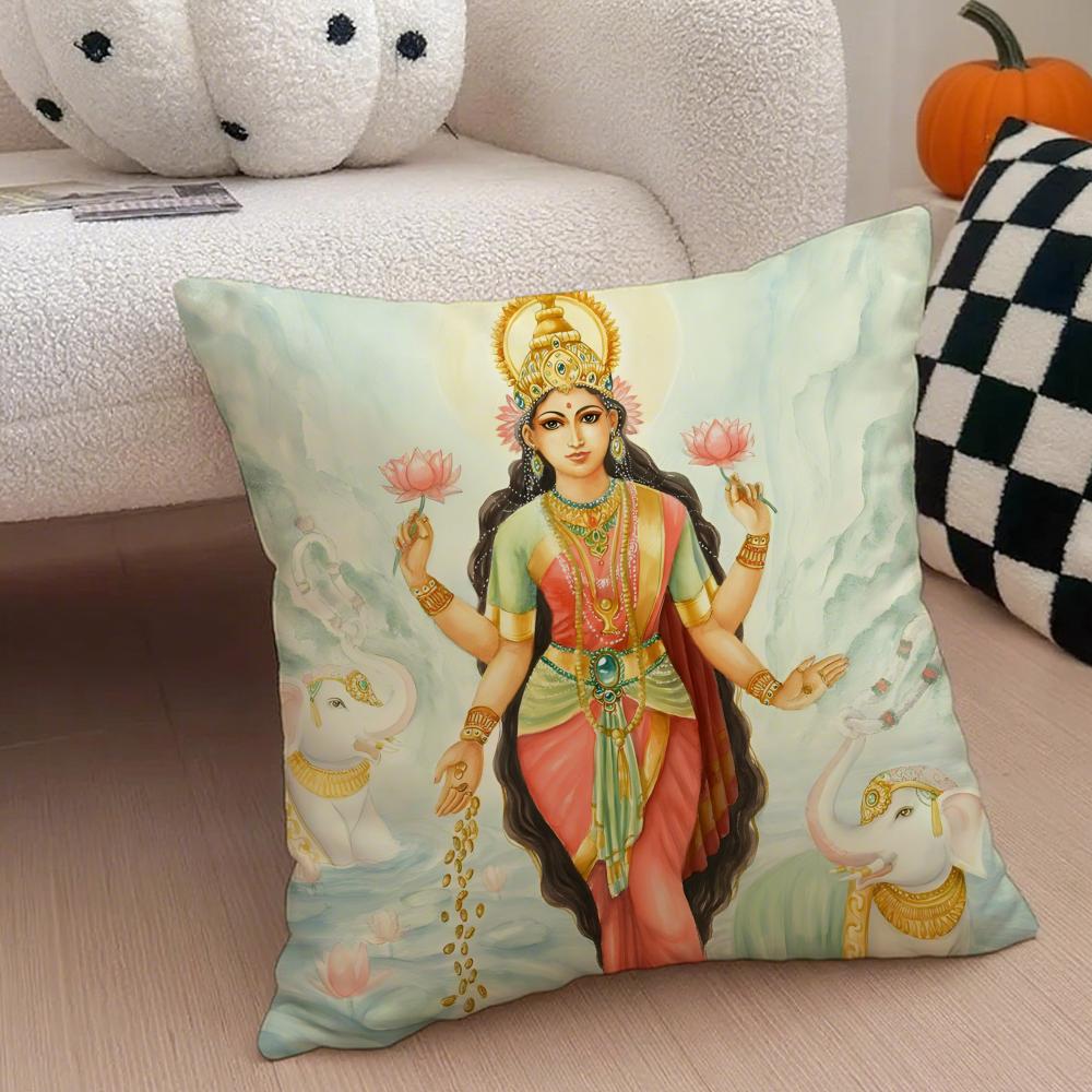 Classical traditional LLakshmi Cushion Cover Throw Pillow Cover Hidden Button Durable Polyester Chair Cushion