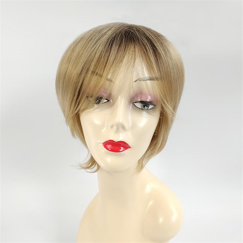

Синтетический Омбре Блонд Парик Повседневный Боб Парик для Женщин Натуральные Мягкие Прямые Волосы Женский Парик с Челкой Косплей Хэллоуин коричневый