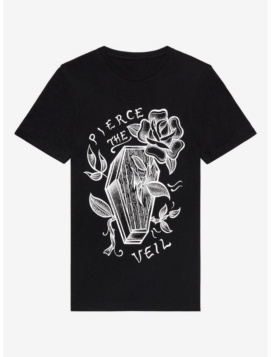 Pierce The Veil Coffin Roses Boyfriend Fit Girls T-Shirt Mens Womens Tees Top Tops Tee 2XL