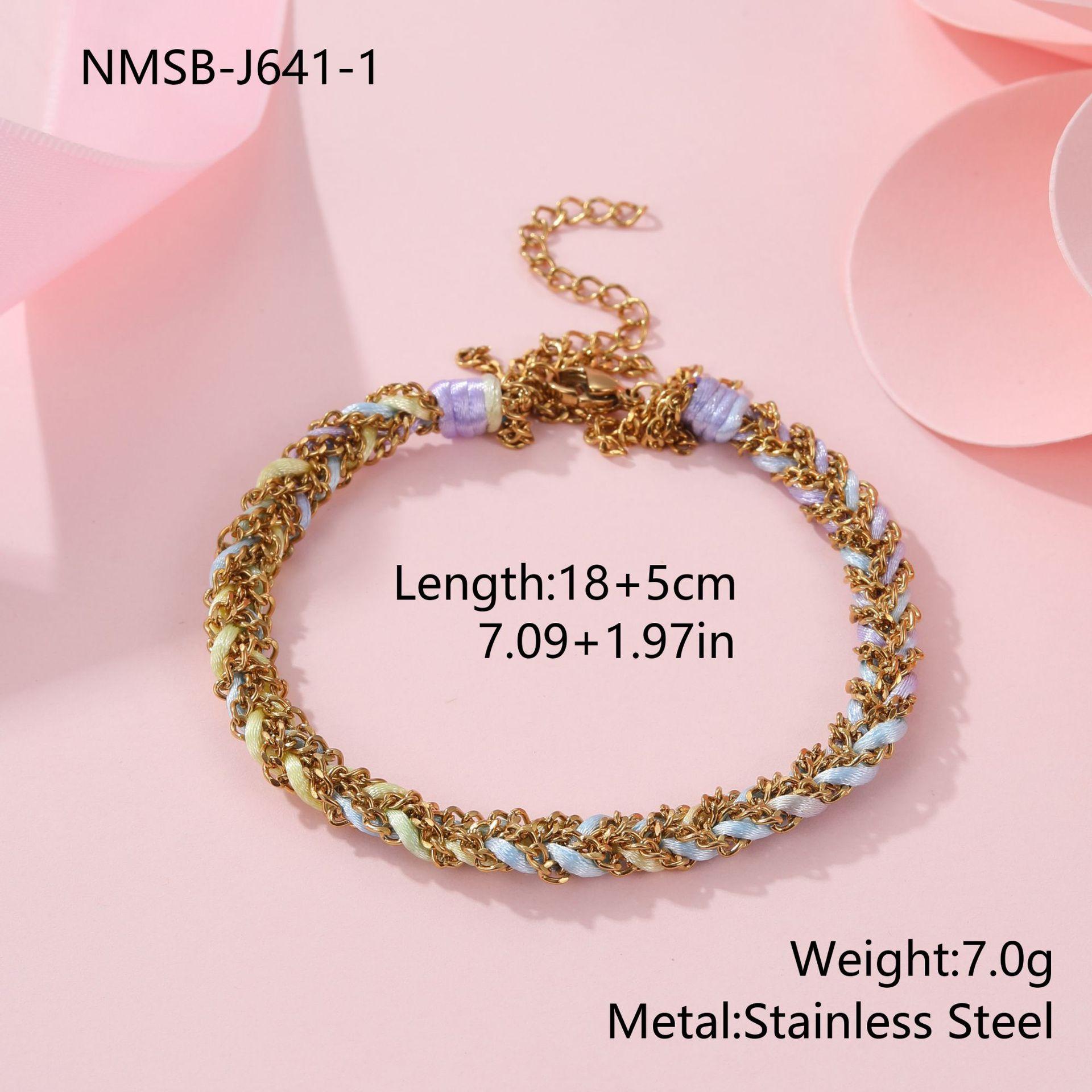 GEMCHIC Women s Handmade Braided Colorful Tassel Chain Stainless Steel Bracelet Fashion OL Design Niche Jewelry