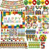 Birthday Party Building Blocks Decoration Birthday Supplies Set Ballon Tableware Tablecloth Cup Plate Napkin Banner Party Favors