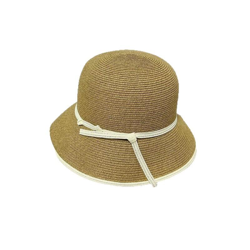 Hepburn Wind Bow Straw Hat Basin Hat Collapsible Bucket Hat Front Big Rear Small Sun Hat Beach Hat