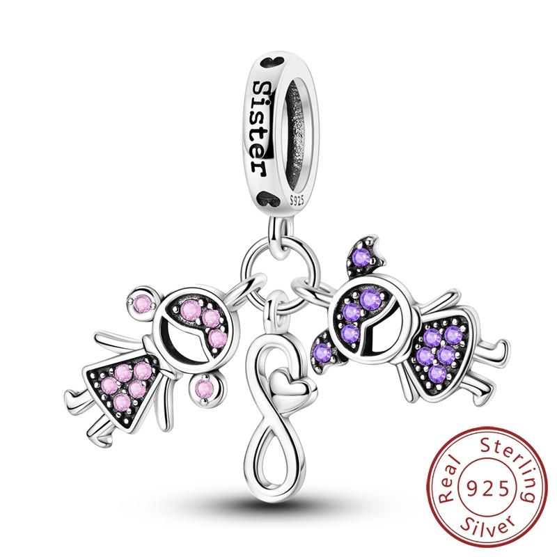 Charm New Authentic Copper Charm Bead Charms Bead Charms Sweet Love Heart Pendant Compatible With Bracelets Charm Valentines Day Jewellery Gift