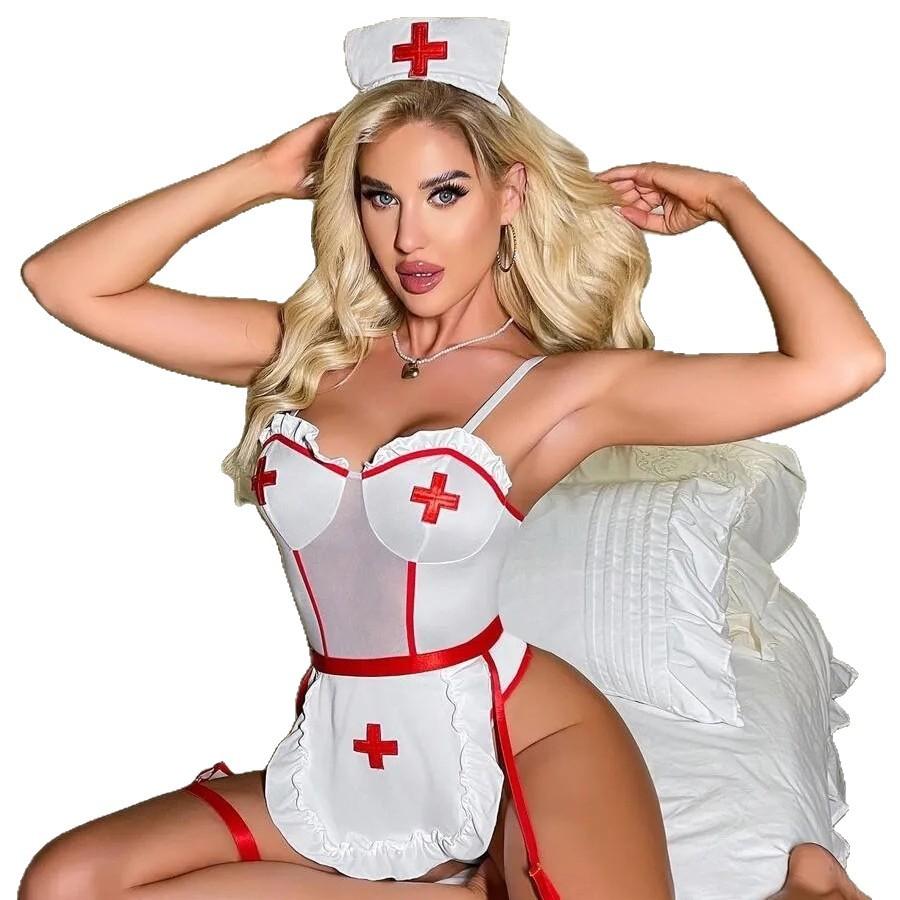 Sexy lingerie cute lace maid cosplay sexy apron female nurse suit female
