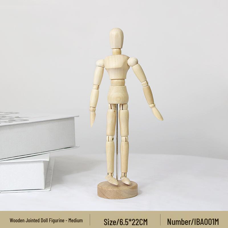 Jointed Wooden Puppet Doll: Handcrafted Human Body Ornament & Decompression Gadget.