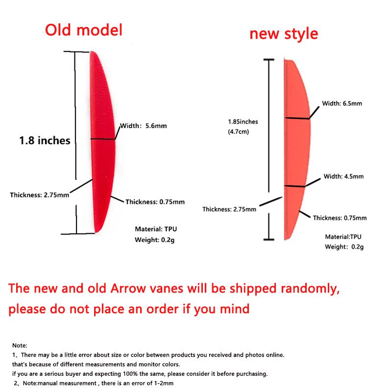 100pcs Arrow vanes 1.8/2 inch TPU vanes hunting shooting Accessories 7 color Suitable for 6.25/7.5 inch arrows