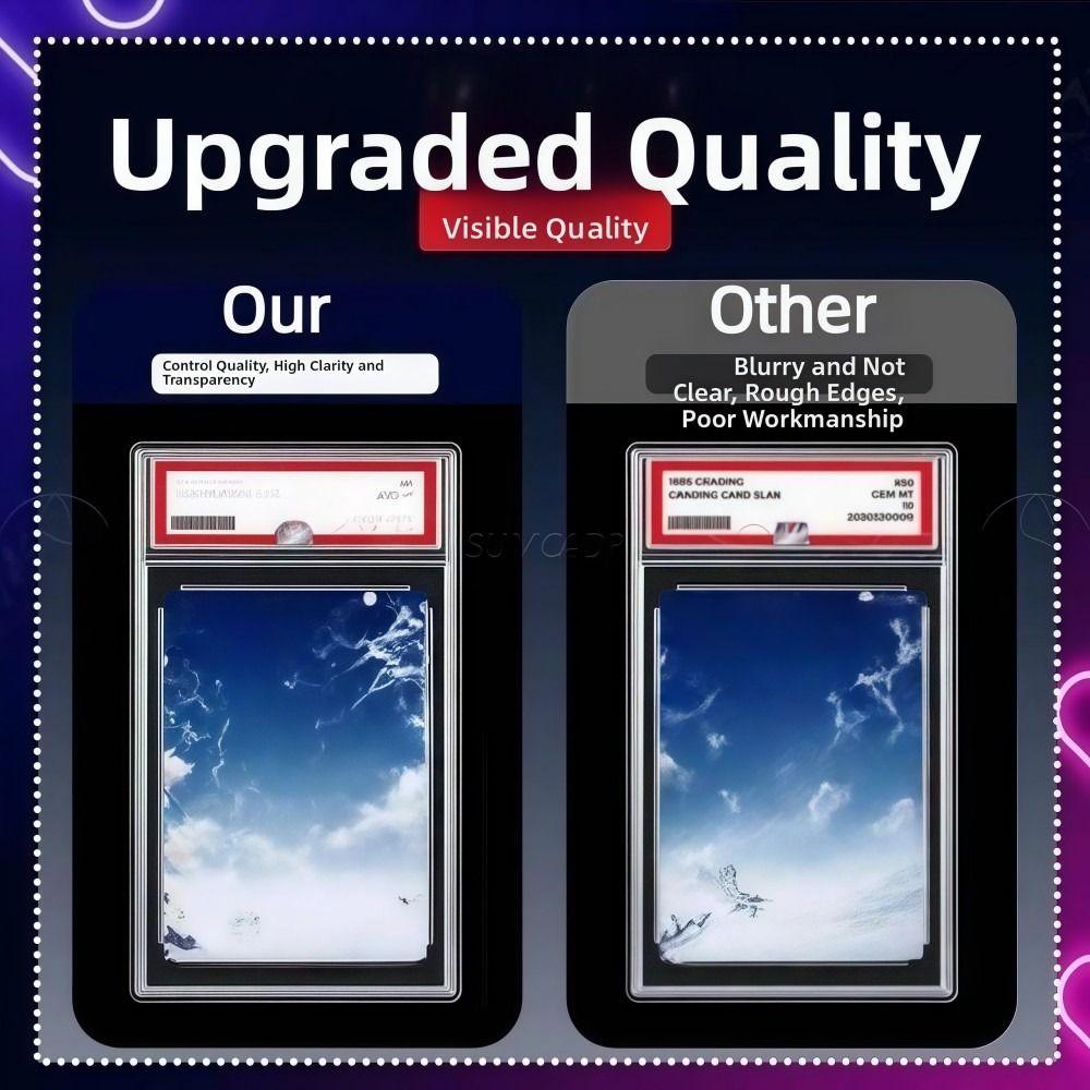 Transparent Graded Card Case Removable UV Protection 35PT Collectible Card Box Sturdy Durable Trading Card Protection Box