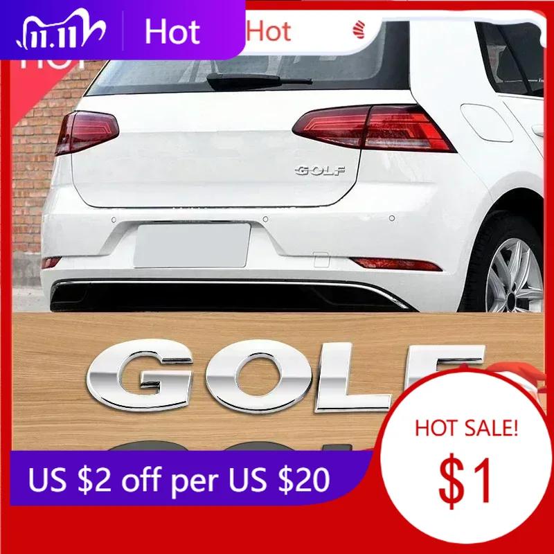 New 1PCS 3D ABS GOLF Car Letter Logo Sticker Tail Bumper Badge Auto Rear Trunk Emblem Styling Accessories For Volkswagen VW