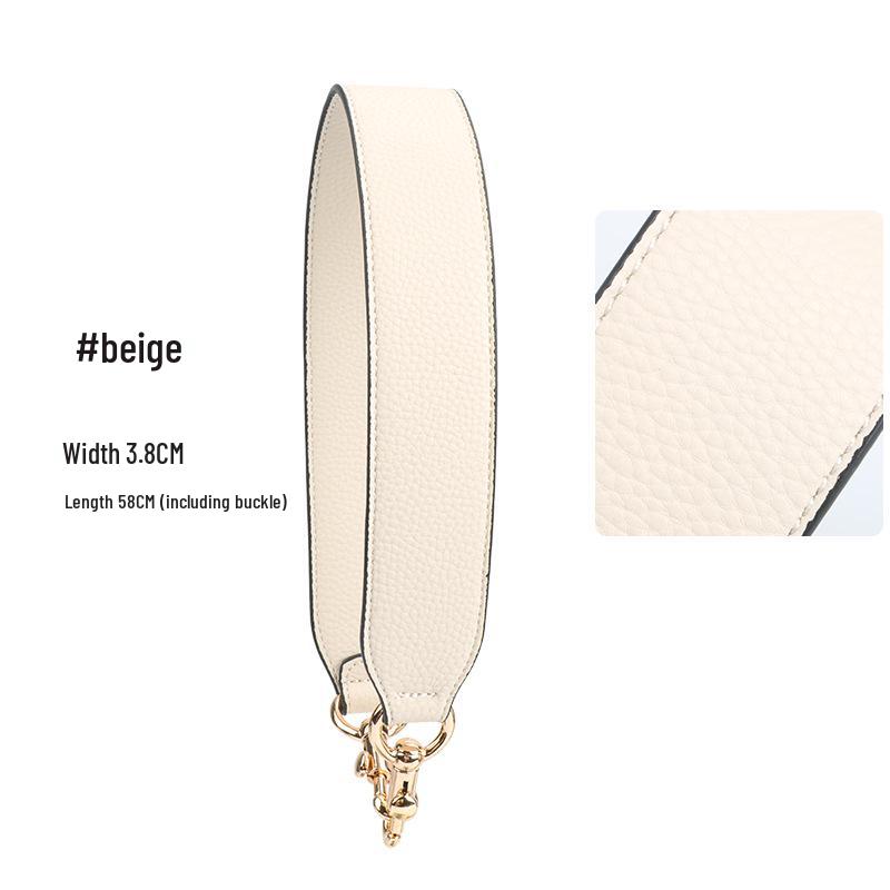 Women's Faux Leather Shoulder Strap Bag Accessory - Imitation Cowhide, Single Wide Short Handheld Strap