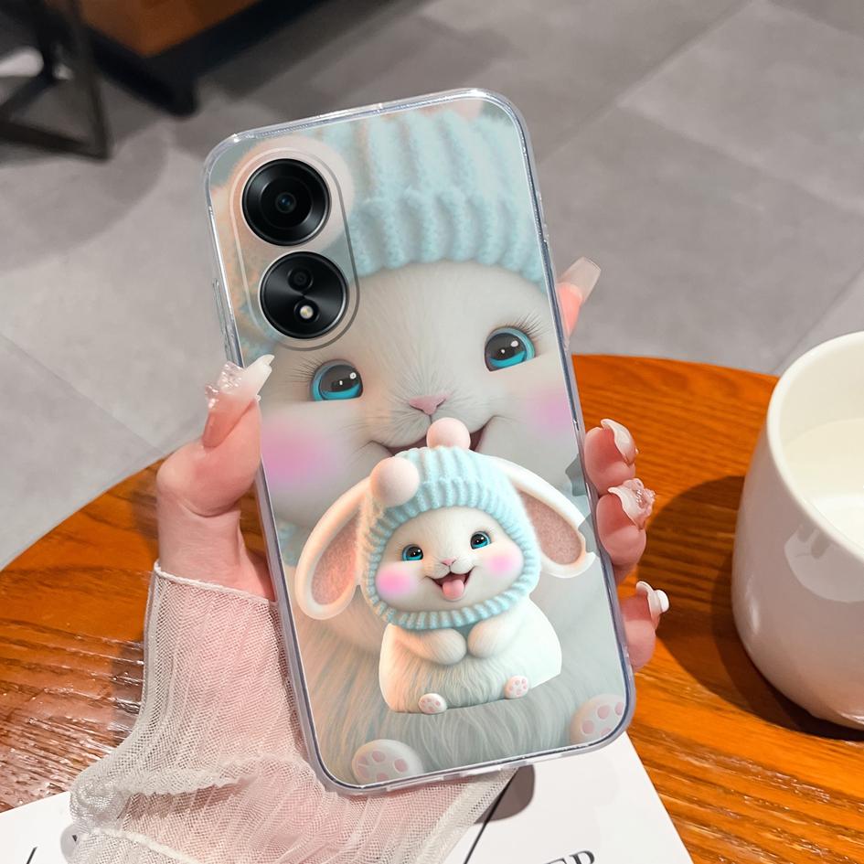 

Новый чехол для Oppo A58 A57 A57S A57e A77 A77S A78 A79 A98 A38 A2 F23 K11 4G 5G милый рисунок животного прозрачный силиконовый противоскользящий прочный чехол для Oppo Capa Oppo A58 4G
