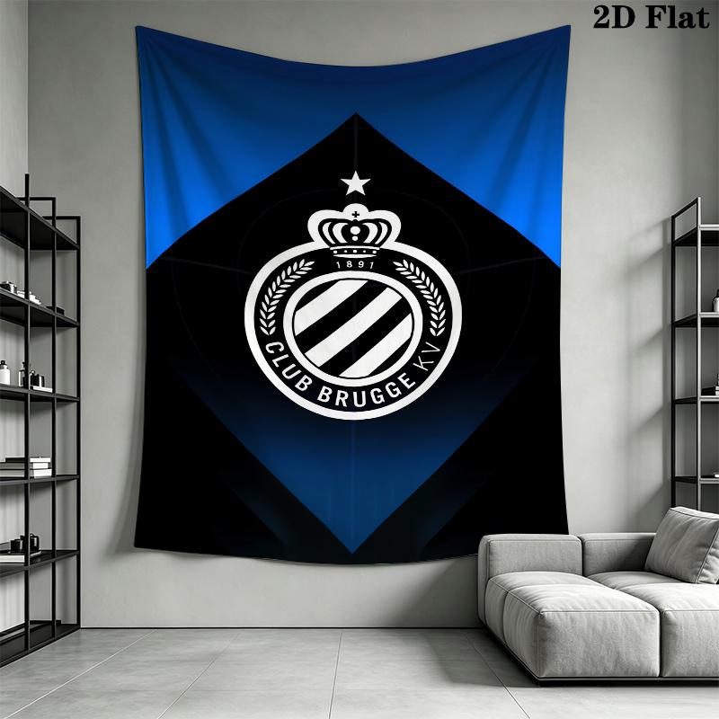 Club Brugge K V Wall Tapestry Aesthetic Wall Hanging Printed Fabric Blanket Decorative Tapestries for Bedroom Living Room Home Decor