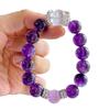 12Mm High Quality Royal Grape Purple Natural Amethyst Purple Lithium White Crystal Bracelet
