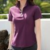 Navava Women S Daily Plain Half Zip ShorT Sleeve T ShirT nT3385